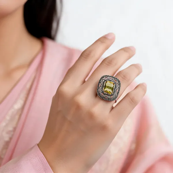 Silver_Brass_Statement_Ring_For_Women