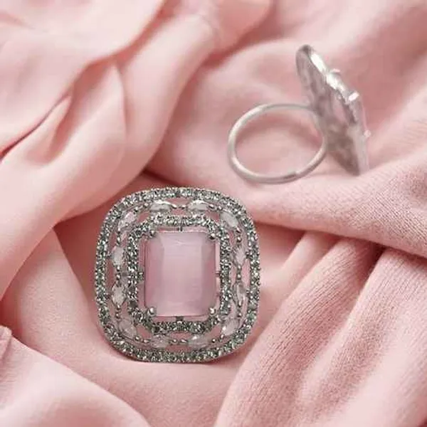 Silver_And_Pink_Brass_Statement_Ring_For_Women