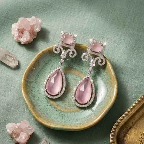 Pink_Brass_Statement_Earrings_For_Women