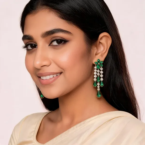 Green_Brass_Chandelier_Earrings_For_Women