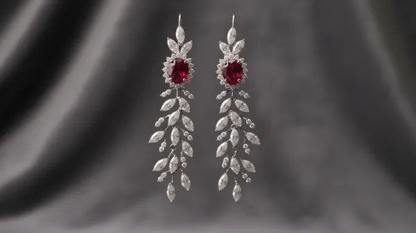 Red_Silver-Tone_Leaf_Drop_Earrings_for_Women
