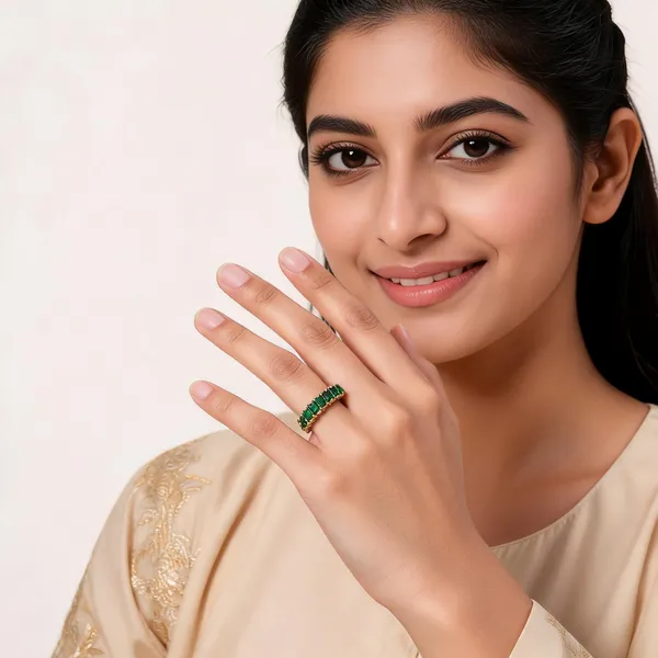 Gold_And_Green_Brass_Ring_For_Women