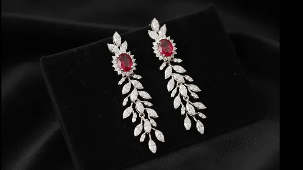 Red_Silver-Tone_Leaf_Drop_Earrings_for_Women