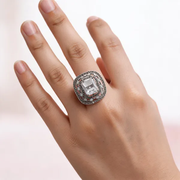 Silver_Brass_Statement_Ring_For_Women