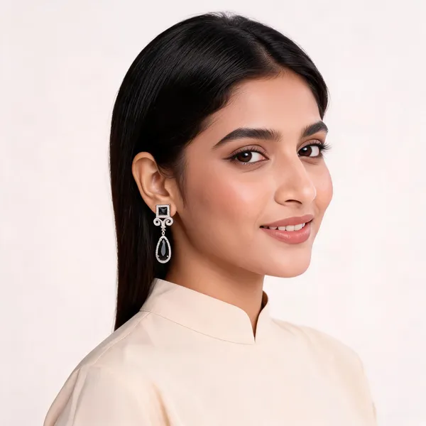 Silver_And_Black_Brass_Drop_Earrings_For_Women