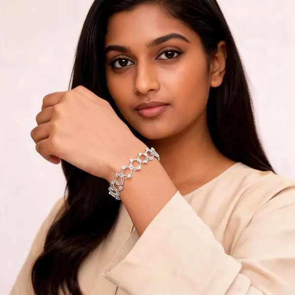 Silver_Brass_Link_Bracelet_For_Women