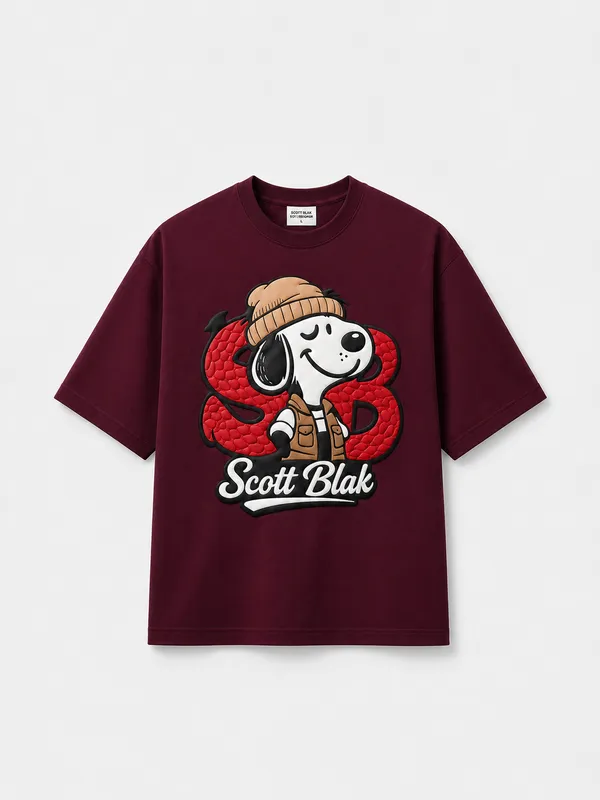 Snoopy_Tee_Dark_Burgundy