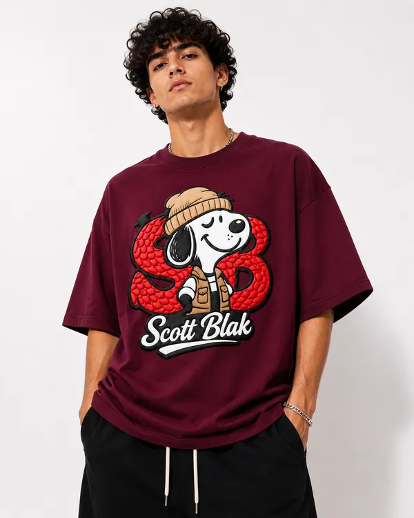 Snoopy_Tee_Dark_Burgundy