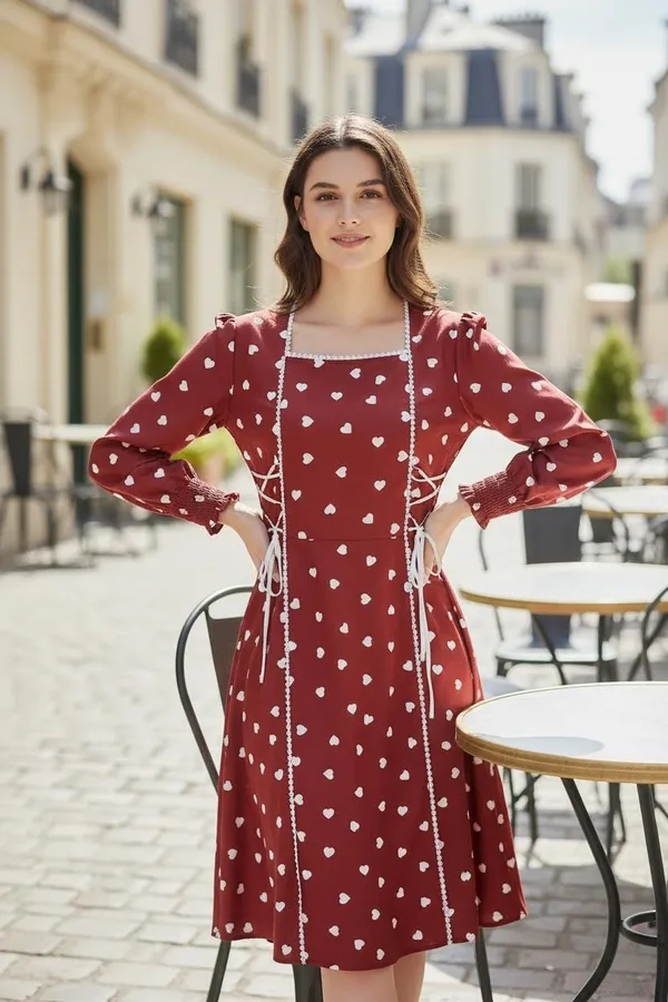 Maroon_Poly_Cotton_Heart_Print_Fit_And_Flare_Dress_For_Women