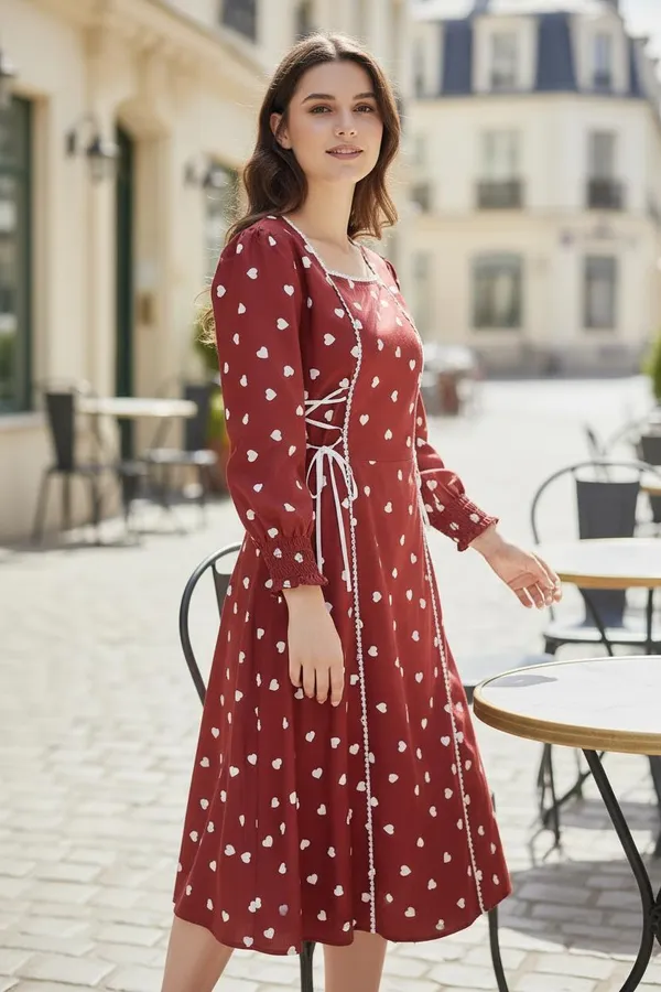 Maroon_Poly_Cotton_Heart_Print_Fit_And_Flare_Dress_For_Women