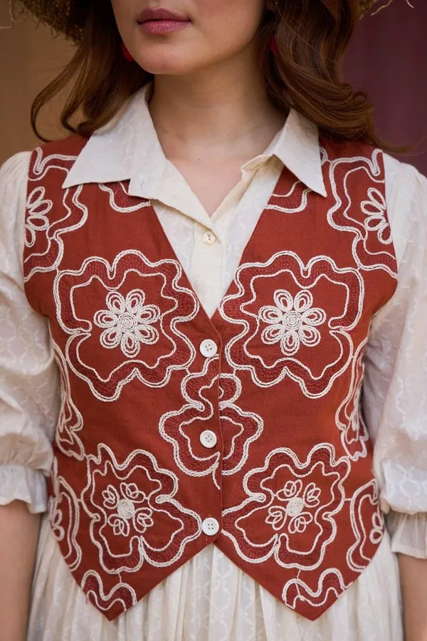 White_Cotton_Embroidered_Shirt_Dress_For_Women