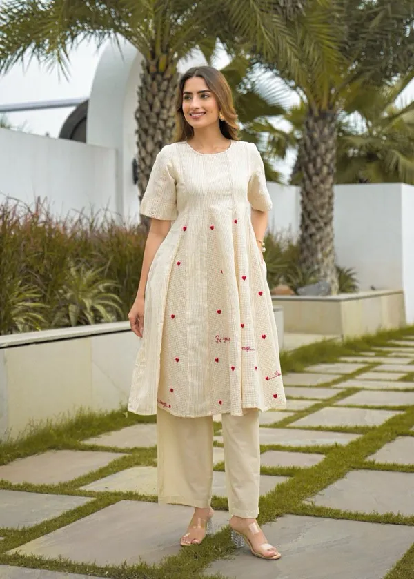 Cream_Cotton_A-Line_Printed_Kurta_Set_For_Women