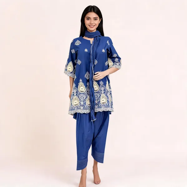 Blue_Cotton_Straight_Printed_Kurta_Set_For_Women