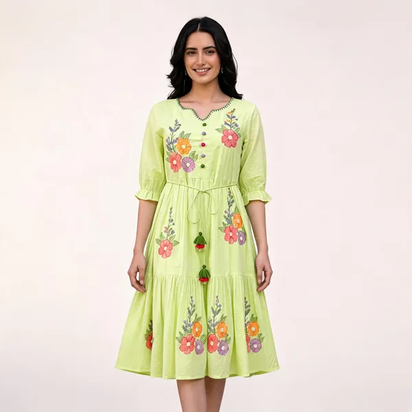 Green_Cotton_Floral_Embroidered_Fit_And_Flare_Dress_For_Women