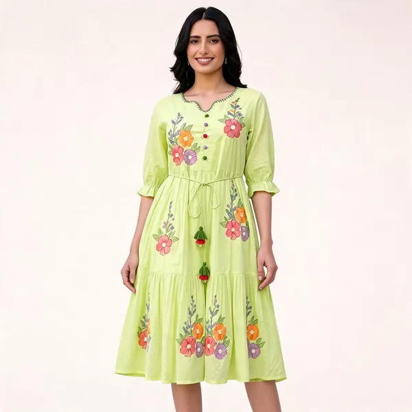 Green_Cotton_Floral_Embroidered_Fit_And_Flare_Dress_For_Women