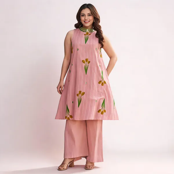 Pink_Cotton_Floral_Print_Kurta_Palazzo_Set_For_Women