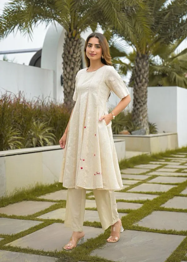 Cream_Cotton_A-Line_Printed_Kurta_Set_For_Women