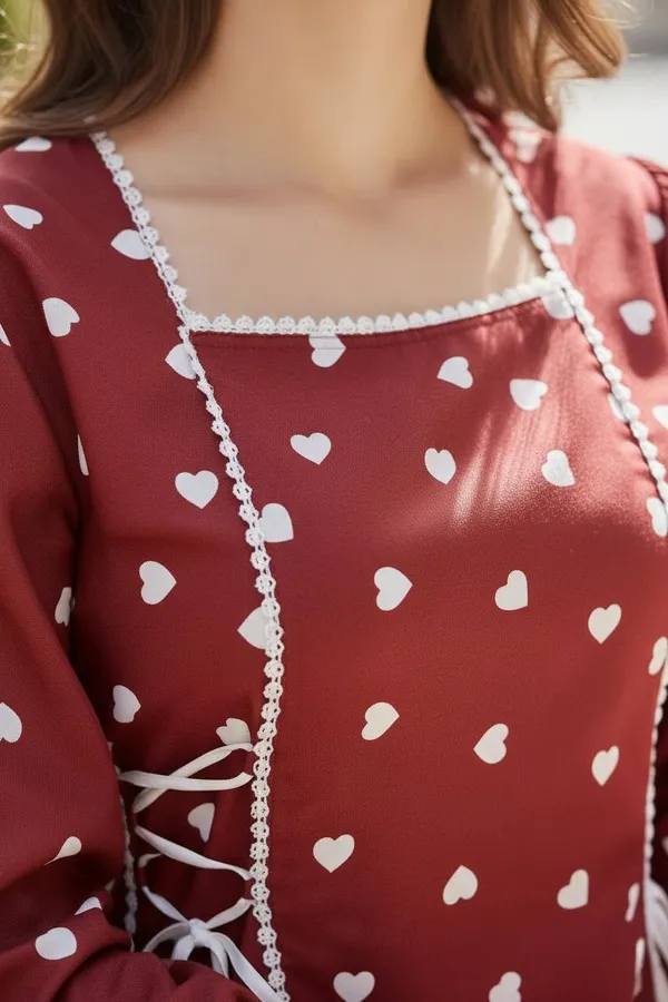 Maroon_Poly_Cotton_Heart_Print_Fit_And_Flare_Dress_For_Women