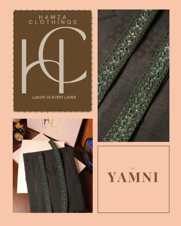 Yamni_Bottle_Green_Premium_Embroidered_Unstitched_Kurta_Pajama_For_Men_Set_Bottle_Green
