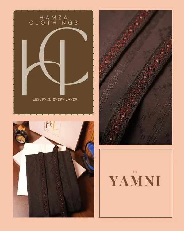 Yamni_Black_Self_Border_Premium_Embroidered_Unstitched_Kurta_Pajama_For_Men_Set_Black_Self_Border