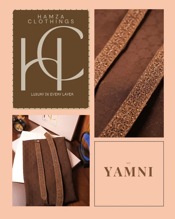 Yamni_Brown_Premium_Embroidered_Unstitched_Kurta_Pajama_For_Men_Set_Brown
