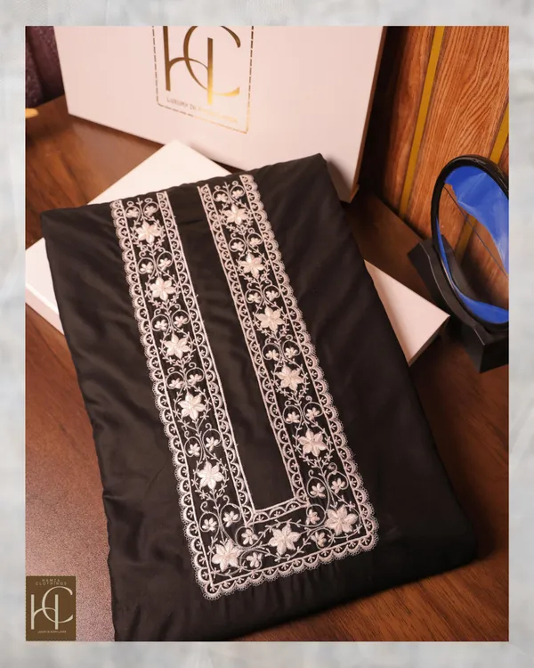 Taimoor_Kurta_Pajama_For_Men_Black_Resham_Embroidery_Collection_Black