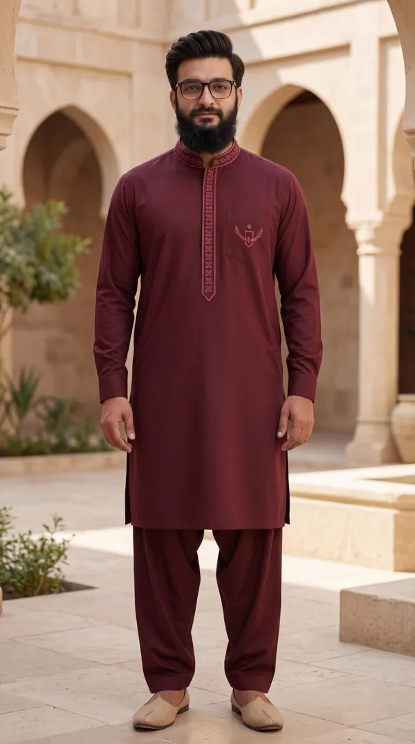 Egyptian_Cotton_Kurta_Pajama_For_Men_Majanta_Wine_Majanta_Wine
