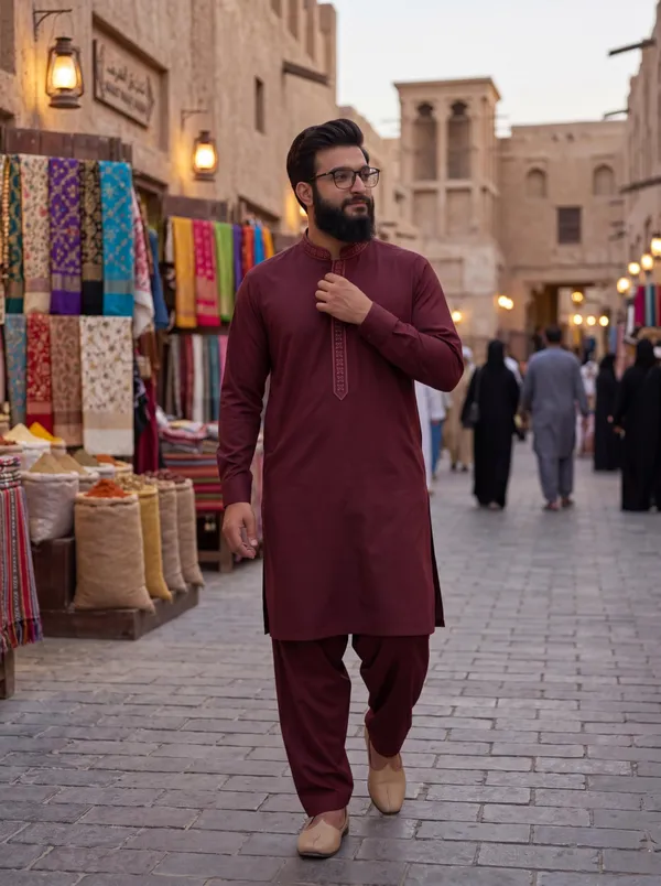 Egyptian_Cotton_Kurta_Pajama_For_Men_Majanta_Wine_Majanta_Wine