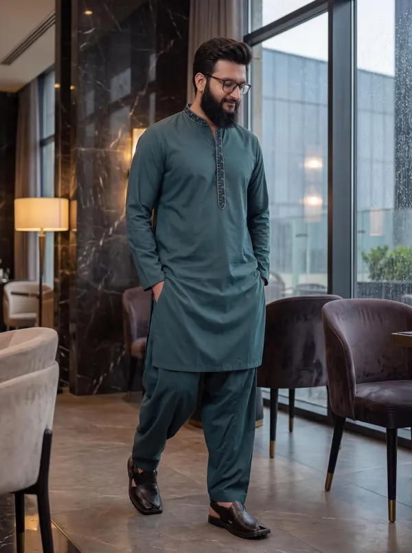 Pashmina_Not_Stich_Kurta_Pajama_For_Men_Green_Green