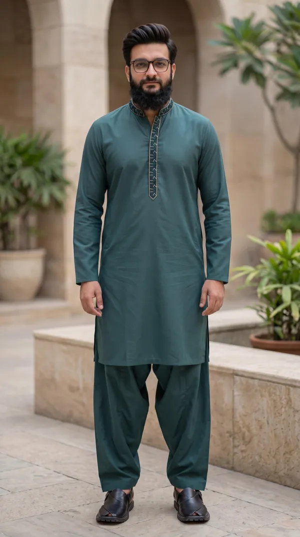 Pashmina_Not_Stich_Kurta_Pajama_For_Men_Green_Green