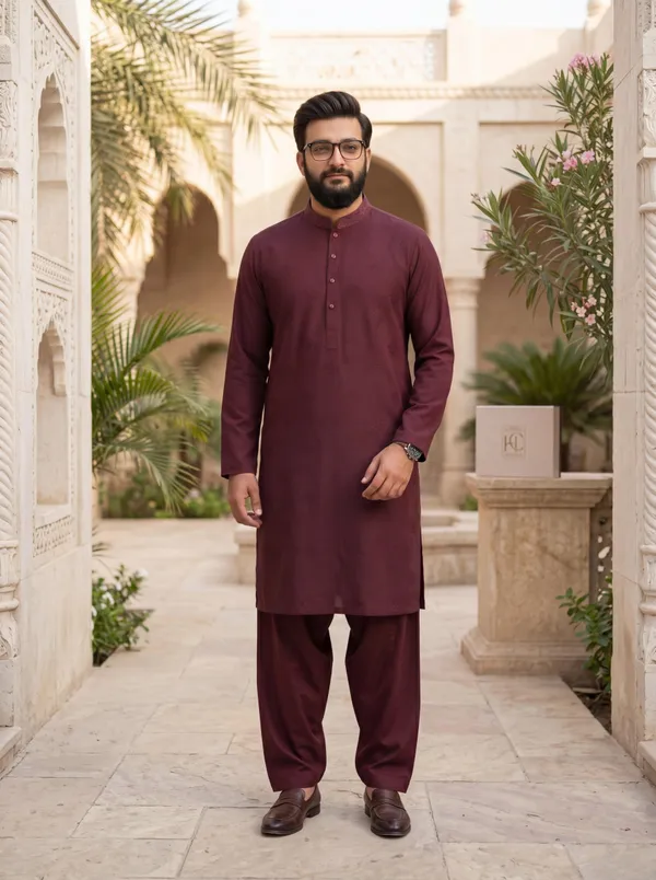 Royal_Armani_Classic_Kurta_Pajama_For_Men_Wine_Wine