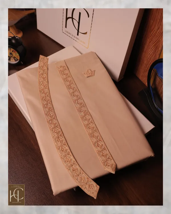 Pashto_Afghan_Kurta_Pajama_For_Men_Golden_Beige_Handmade_Resham_Work_Golden_Beige