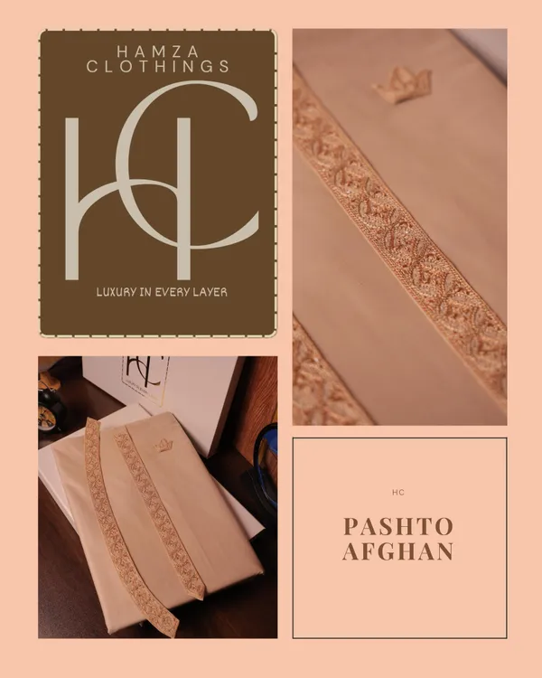Pashto_Afghan_Kurta_Pajama_For_Men_Golden_Beige_Handmade_Resham_Work_Golden_Beige