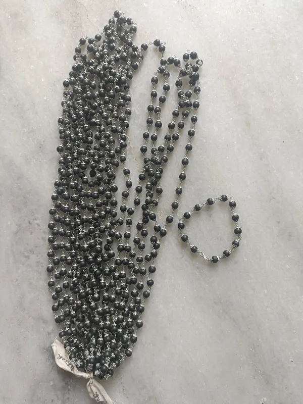 Premium_Karungali_Mala_And_Bracelet_Combo_With_German_Silver_Capping
