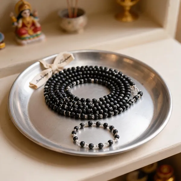 Premium_Karungali_Mala_And_Bracelet_Combo_With_German_Silver_Capping