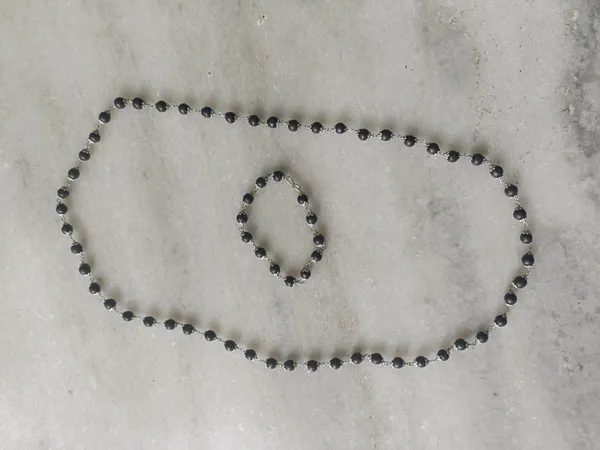 Premium_Karungali_Mala_And_Bracelet_Combo_With_German_Silver_Capping