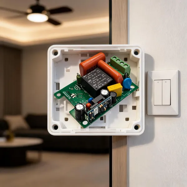 Swyam_Diy_Wifi_2-Way_Fan_Speed_Controller_Pcb_Board_|_Custom_Firmware_|_Android_App_Support_|_No_Hub_Required_|_Esp8266_|_Electrical_Safety_|_Alexa_&_Google_Voice_Assistant_Support