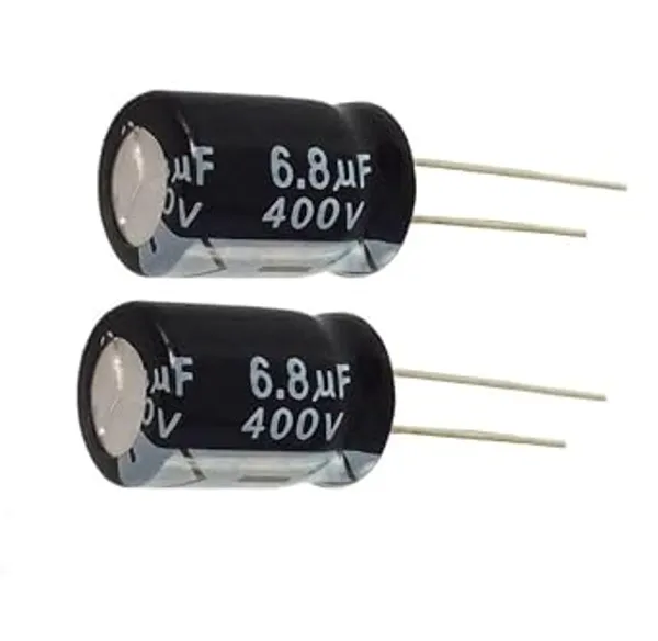 Jwco_6.8ΜF/400V_Electrolytic_Capacitor_(Original)_-_High-Performance,_Size:_8X12Mm,_Km2000_Hours,_105°C,_For_Power_Supply_&_Circuit_Applications_(Pack_Of_10)