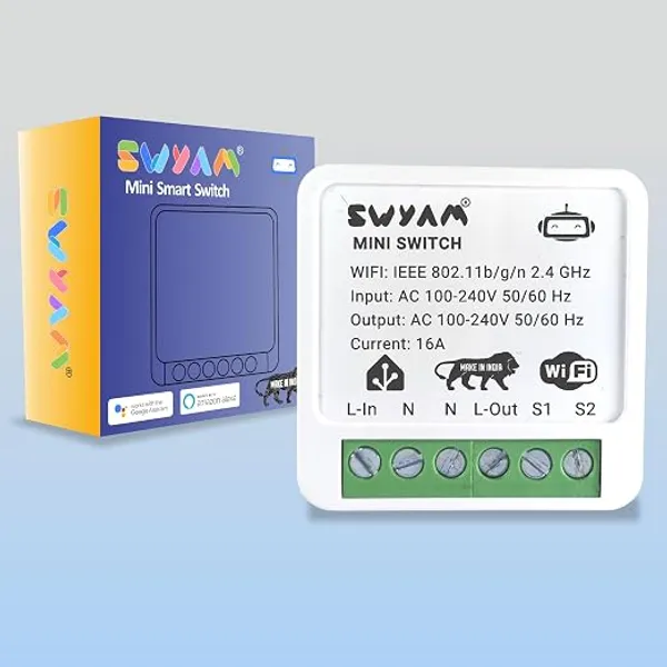 Home_Assistant-Compatible_Mini_2-Way_Wifi_Smart_Switch_By_Swyam_|_Made_In_India_|_Electrical_Safety_Features_|_Local_Automation_&_Scene_Control_|_No_Hub_Required_|_16A_Load_Support_|_1_Year_Warranty