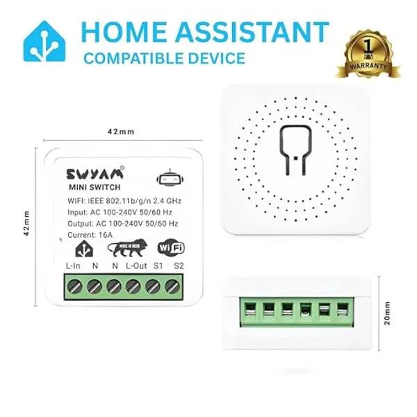 Home_Assistant-Compatible_Mini_2-Way_Wifi_Smart_Switch_By_Swyam_|_Made_In_India_|_Electrical_Safety_Features_|_Local_Automation_&_Scene_Control_|_No_Hub_Required_|_16A_Load_Support_|_1_Year_Warranty