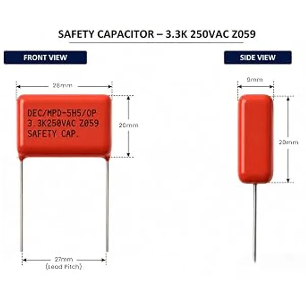 Plastic_Film_Capacitor_Dec_(Mpd-Sws)_3.3K/10/250Vac_–_Safety_Film_Capacitor_For_High-Performance_Electrical_Applications_28*9*20mm