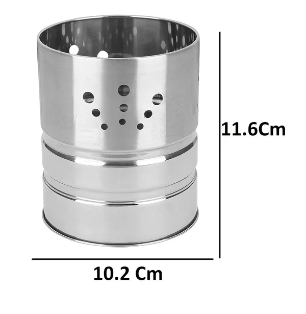 Silver_Stainless_Steel_Modern_Round_Cutlery_Holder_With_Drainage_Holes_Pack_Of_2