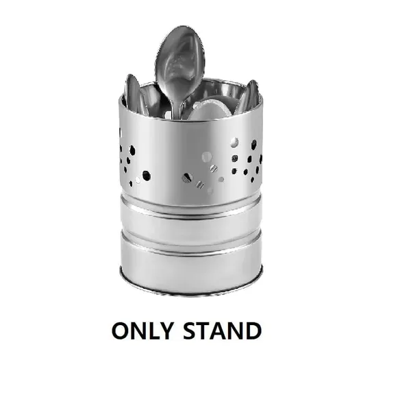 Silver_Stainless_Steel_Modern_Round_Cutlery_Holder_With_Drainage_Holes_Pack_Of_2