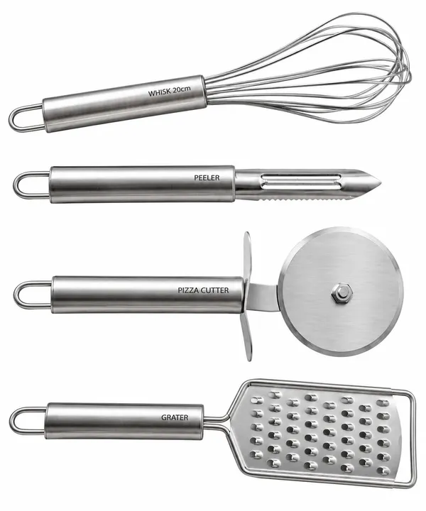 Silver_Stainless_Steel_4_Piece_Kitchen_Tool_Set_Whisk_Peeler_Pizza_Cutter_Grater