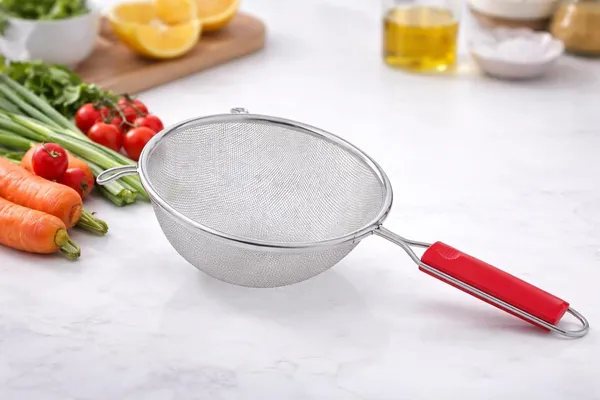 Red__And_Silver_Stainless_Steel_Fine_Mesh_Round_Kitchen_Strainer_Pack_Of_2