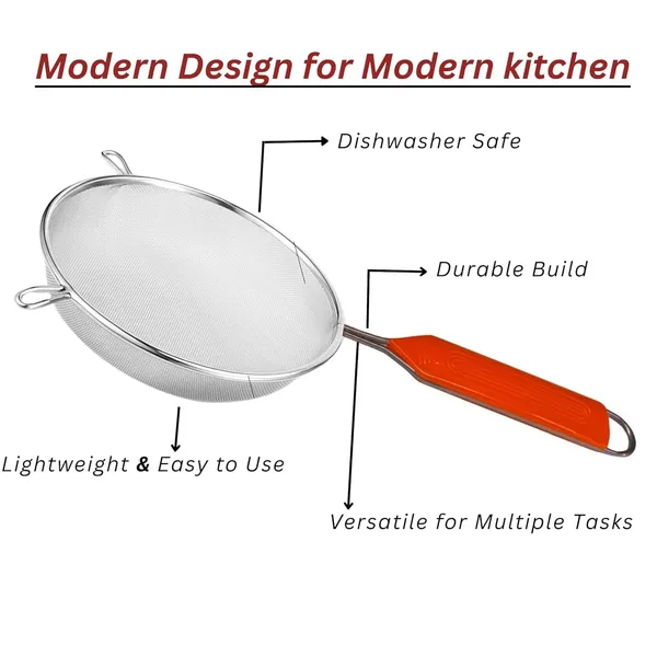 Red__And_Silver_Stainless_Steel_Fine_Mesh_Round_Kitchen_Strainer_Pack_Of_2