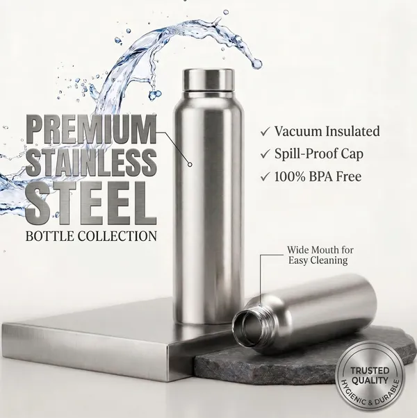 Silver_Stainless_Steel_Leak_Proof_1000_Ml_Water_Bottle_With_Carry_Strap