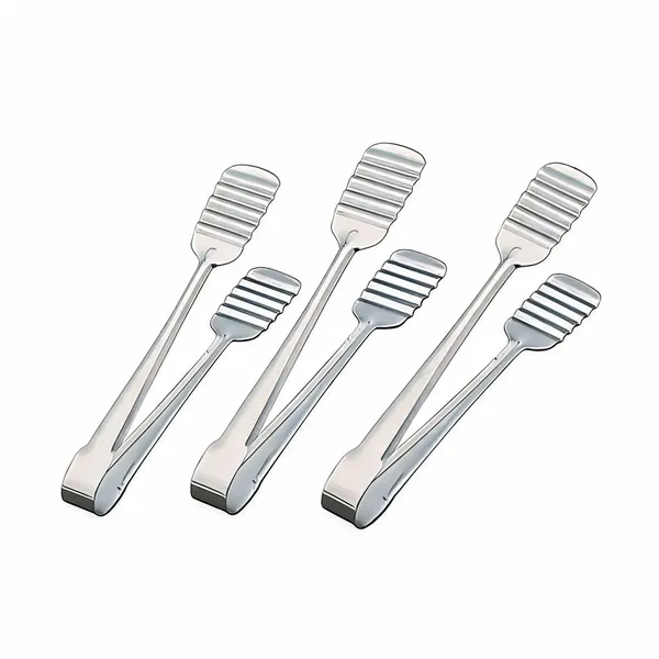 Silver_Stainless_Steel_Spring_Action_Food_Serving_Tong_Pack_Of_3
