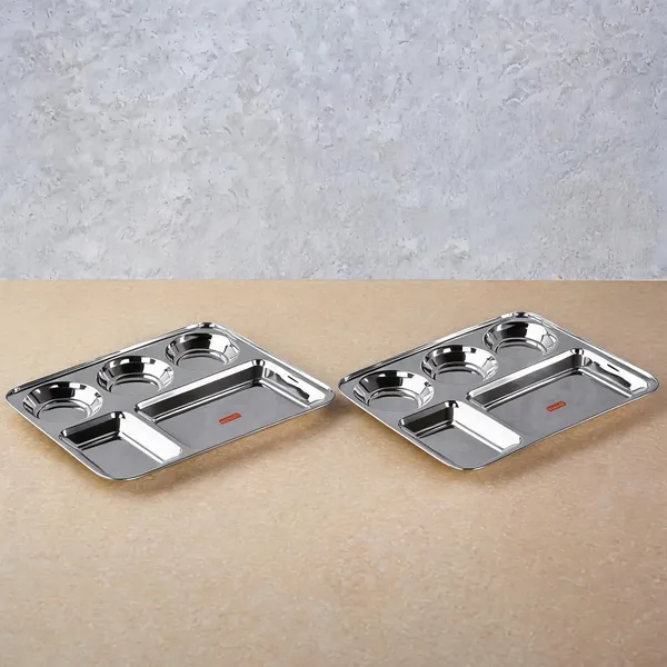 Silver_Stainless_Steel_Mirror_Finish_5_Compartment_Partition_Dinner_Thali_Pack_Of_2