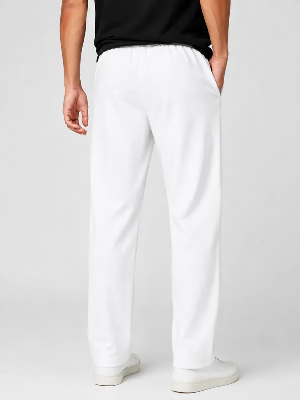 White_Polyester_Straight_Fit_Drawstring_Trousers_For_Men